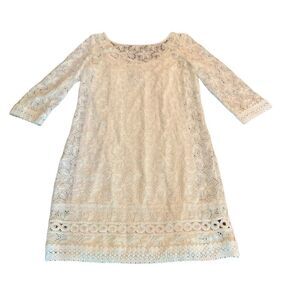 Laundry Cream Lace Tunic Dress 4 Scoop Neck